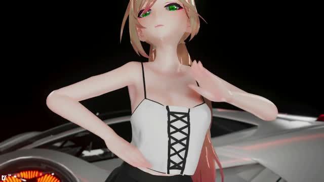 无尽MMD舞蹈前车3D脱衣服马尾辫长髮绿色眼睛颜色编辑SMIXIX ️